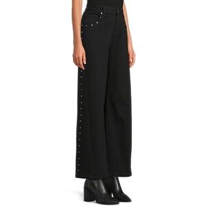 Gianni Bini Black Studded Wide-Leg Jeans Size 30 (equivalent to a 10)